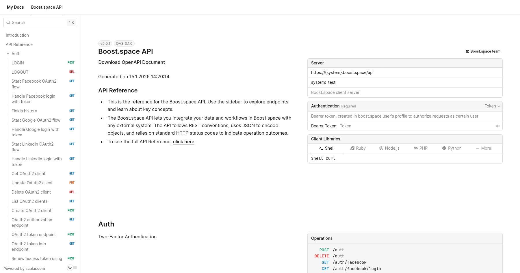 Boost.space API
