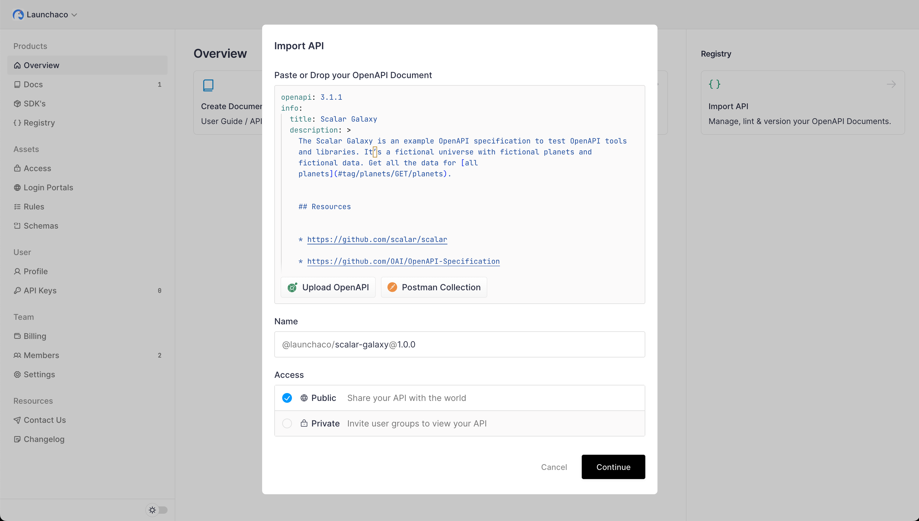 Scalar Importing OpenAPI Document