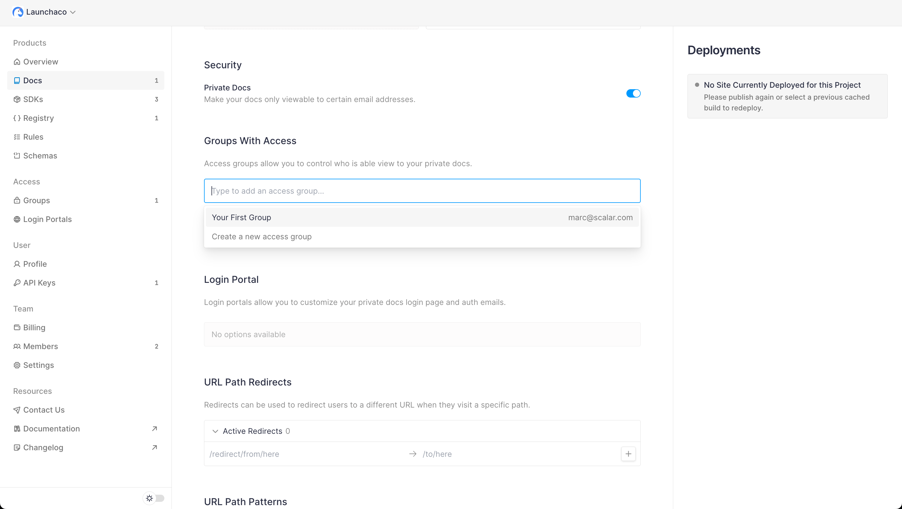 Scalar Add Access Group Private Docs
