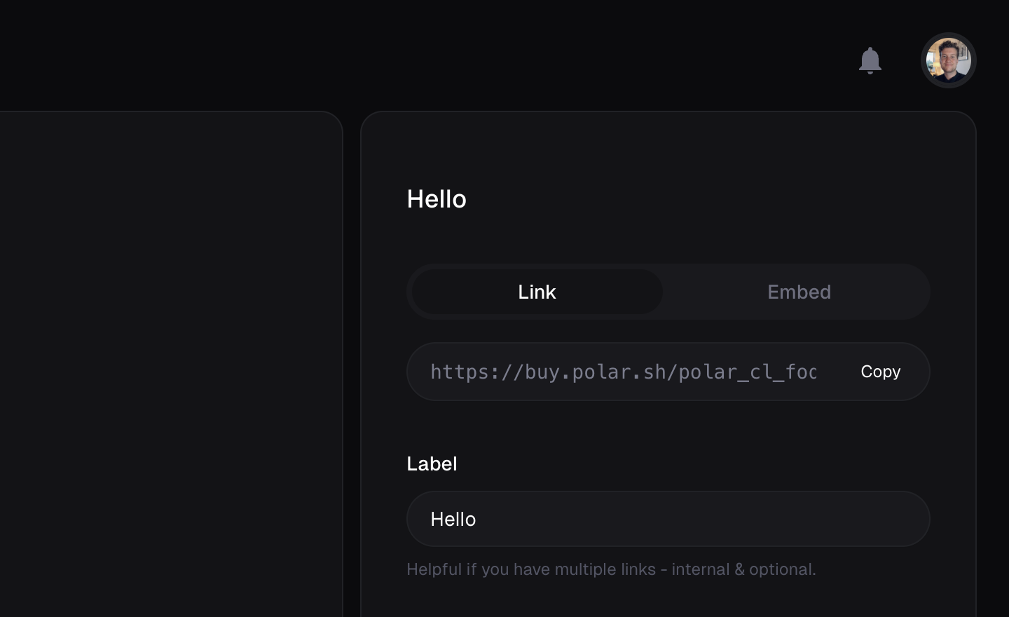 Create Checkout Link | Documentation