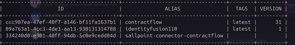 Response command sail conn list