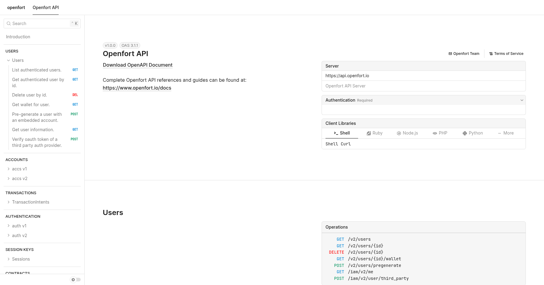 Openfort API