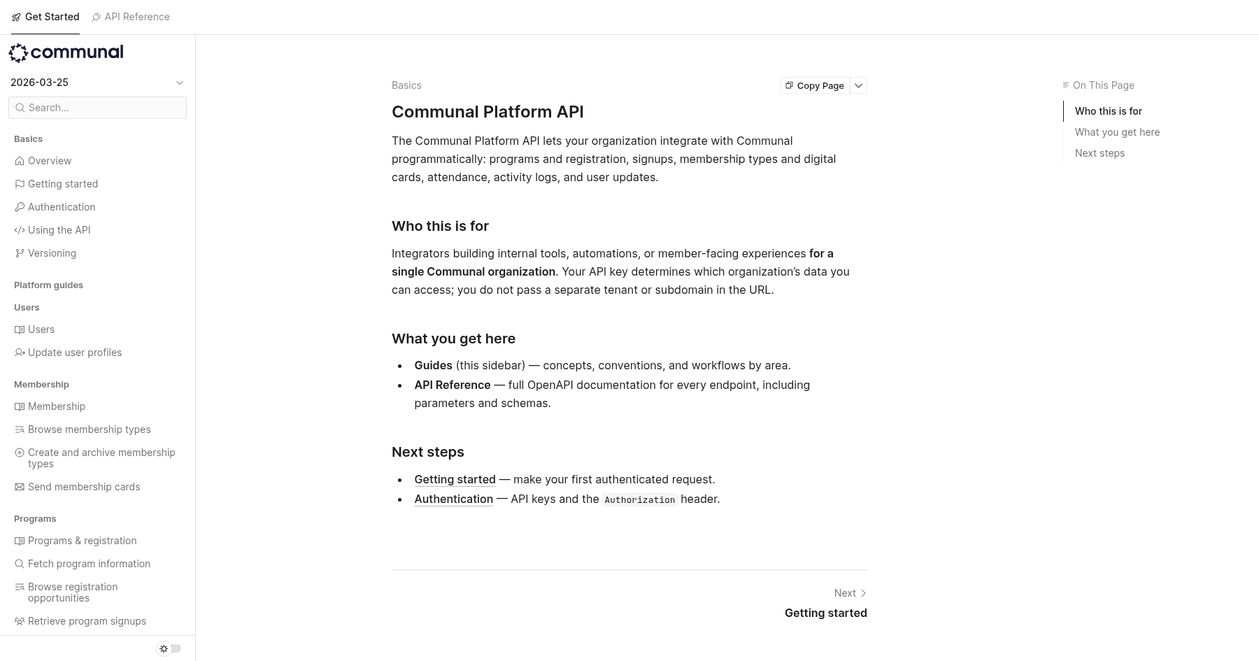 Using the API