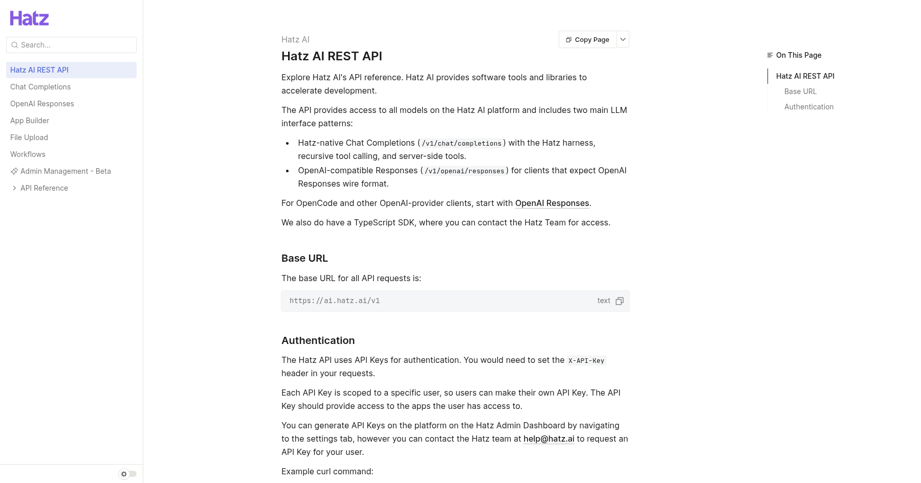Hatz AI REST API