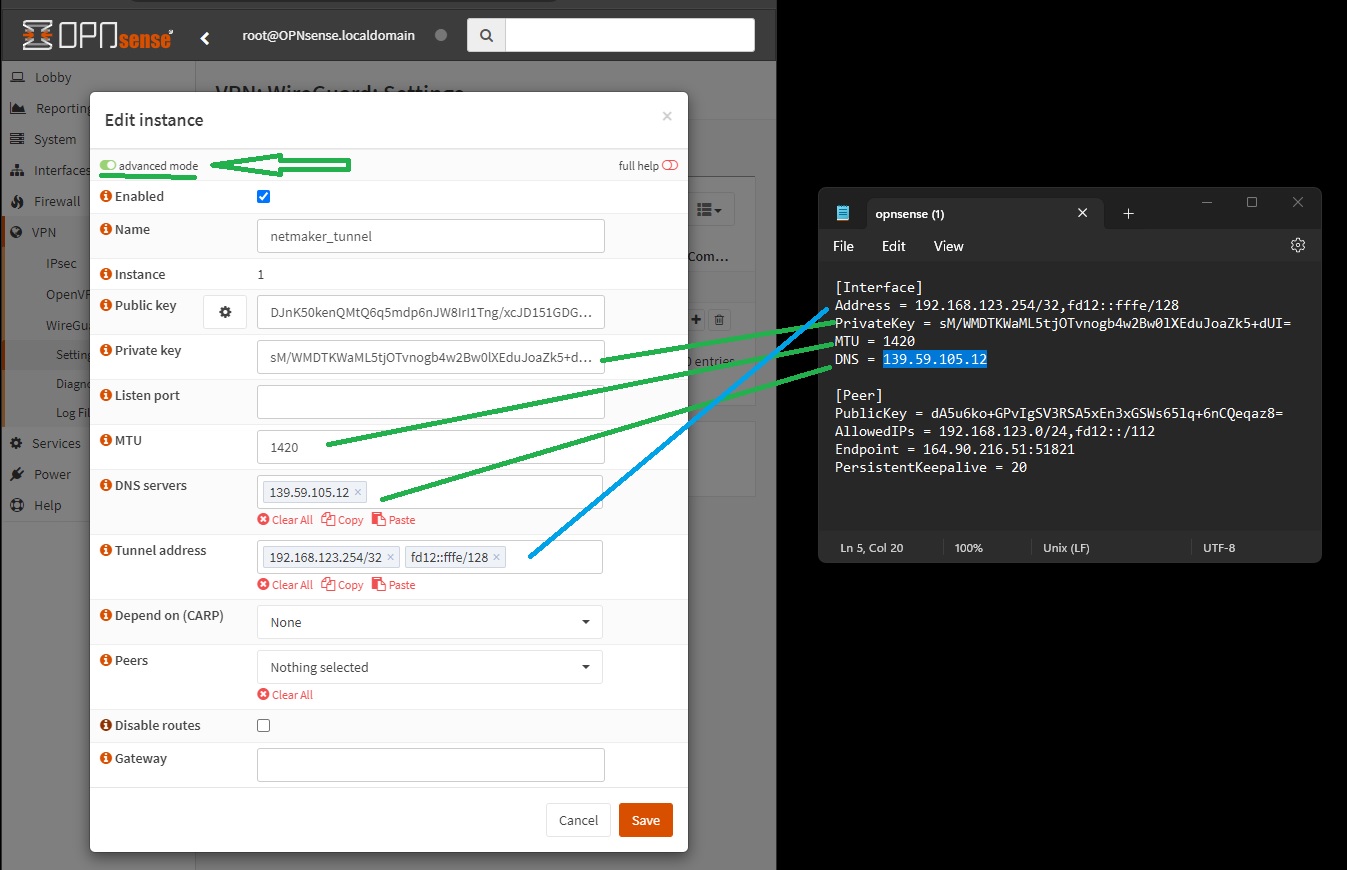 OPNsense Tunnel Configuration