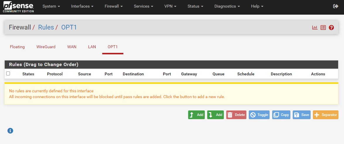 pfSense add firewall rule