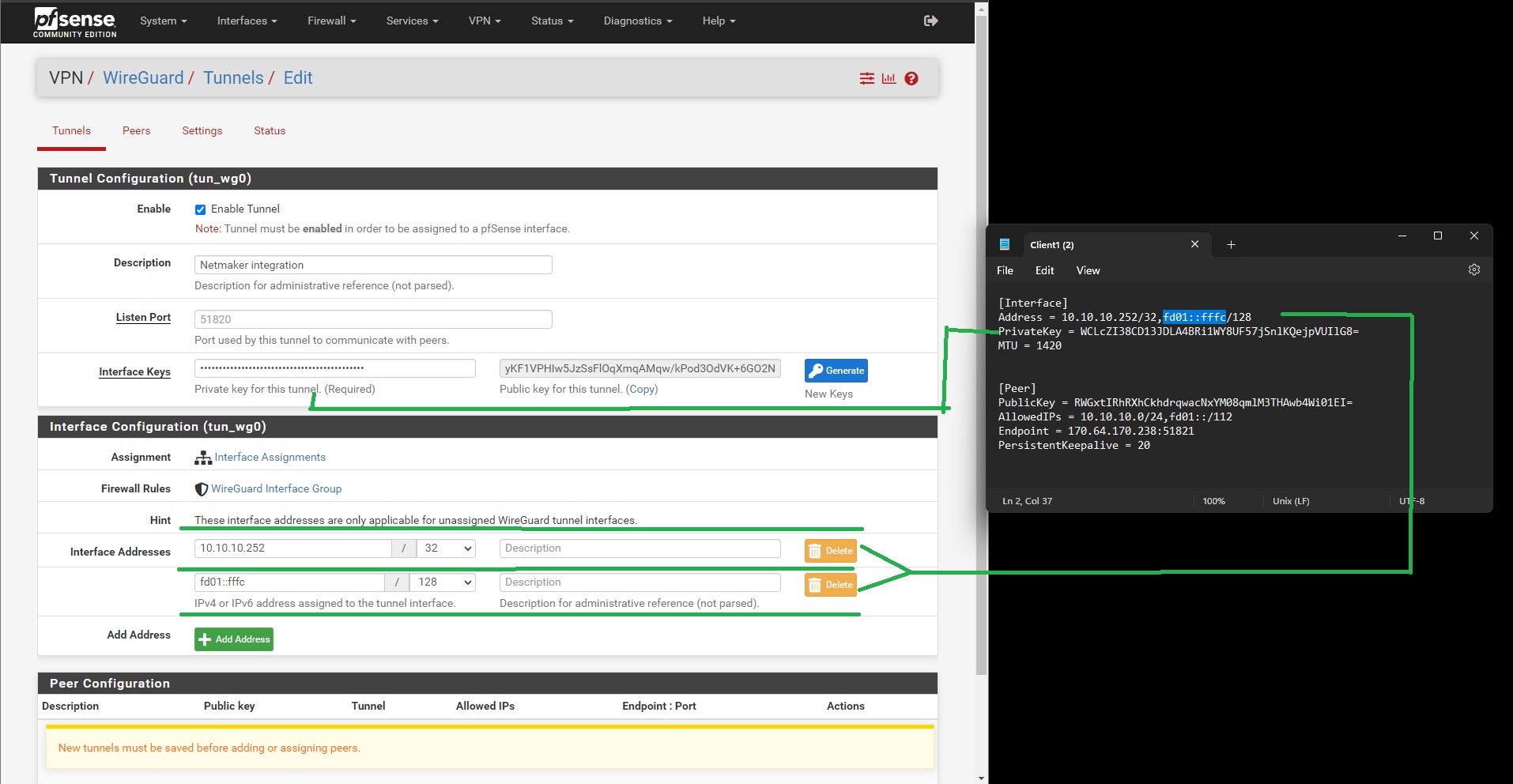 pfSense Tunnel Configuration