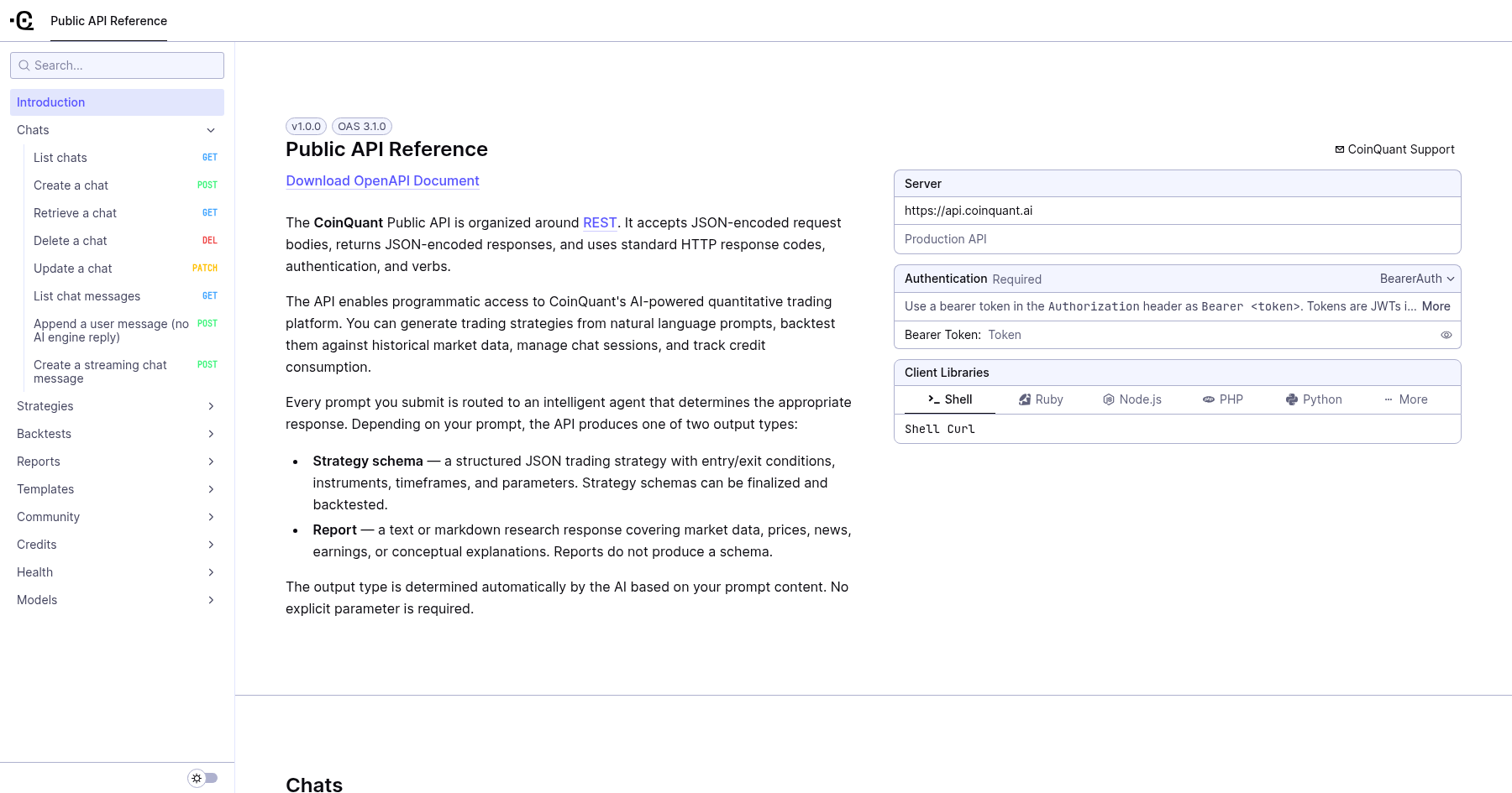 Public API Reference
